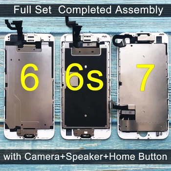 За iPhone 6 LCD дисплей, Пълен комплект в събирането на сензорен екран за iPhone 6S, разменени дисплей за iphone 7, LCD камера + бутон 