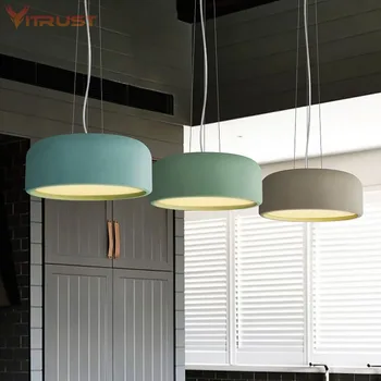 Цветните висящи лампа macaron, модерен дизайн, лампа с алуминиев абажуром, маса за хранене, лампа за дневна, ресторант-бар