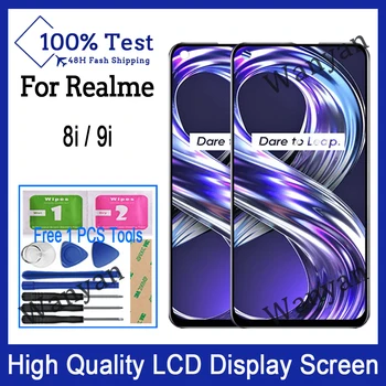 Оригинален за Realme 8и 9i LCD сензорен дисплей, дигитайзер, резервни части