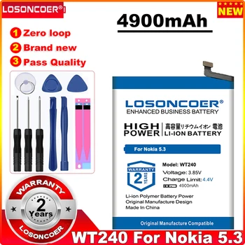 LOSONCOER 4900 mah WT240 батерия за Nokia 5.3 WT240 батерия ~ в наличност