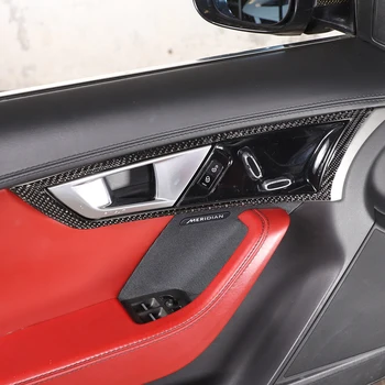 За Jaguar F-TYPE, F-Type 2013-2022 Вътрешна дръжка от мека въглеродни влакна, рамка, накладки, стикер, автомобилни аксесоари за интериора