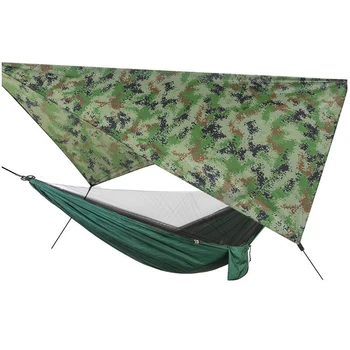 Хамак за къмпинг за двама 290x140 см с комарите мрежа и навес, брезентовая непромокаемая палатка за подслон от слънцето