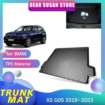 Авто специална подложка за задния багажник за BMW X5 G05 2019 ~ 2023 2020, подложка за съхранение, непромокаема подложка за подови настилки, декорация на пространството, аксесоари