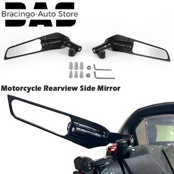 Огледало мотоциклет Bracingo модифицирано предно черно регулируема модифицирано въртящо се огледало за обратно виждане 2 бр. за трамвай изключителна