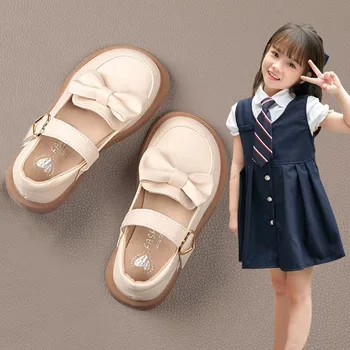 Zapatos Niñagril / Есен Нова Кожена Обувки за момичета, Ежедневни Обувки с Мека Подметка За по-Големите Деца, Модерен Студентски Обувки на Принцесата, Детска обувь여아구두