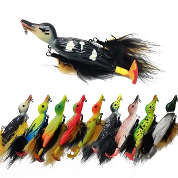Риболовни принадлежности за стръв LUTAC Duck 123 мм 25,7 г, плаващи 3D риболовни очите, куки от пера