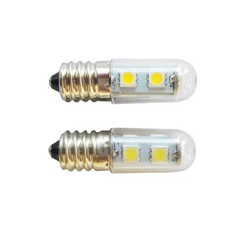 2 бр./лот Мини-Led Лампа 7 светодиоди 5050SMD 220V E14-Студено/Топло Бяла Крушка за Хладилник IP55 Мини-Led Лампа За вътрешно Нощно Осветление