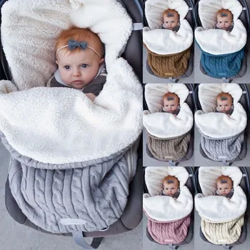 Детски спален чувал отвътре, мек и топъл спален чувал за бебешки колички, бебешка кърпа за 0-12 месеца
