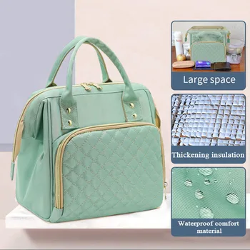 Самозалепваща чанта с голям капацитет, чанта за Bento, чанта от алуминиево фолио, чанта за обяд, чанта за пикник, водоустойчив запечатани преносима удебелена чанта