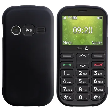 Луксозен калъф за телефон Doro 1360 1362 силиконов защитен калъф от TPU, цвета на кожата-черен