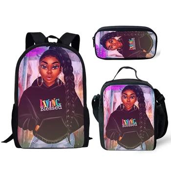 Детски училищни чанти за деца добро, младо, черно момиче, вълшебна чанта за книги с меланиновым принтом, раница за тийнейджъри Mochila 2023