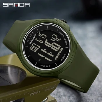 На BIANA Модни прости спортни часовници Мъжки военни цифрови часовници-часовник удароустойчив водоустойчив Relogio Masculino 2131