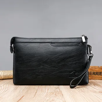 Модерна мъжка чанта в бизнес стил, клатч от мека изкуствена кожа, мъжки поясная чанта, елегантна чанта за почивка, стилна чанта за ръце, мъжки чанти