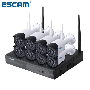 ESCAM WNK804 720P видео система за наблюдение на 8CH HD безжична NVR комплект Външна IR Нощен WIFI IP КАМЕРА система за видеонаблюдение