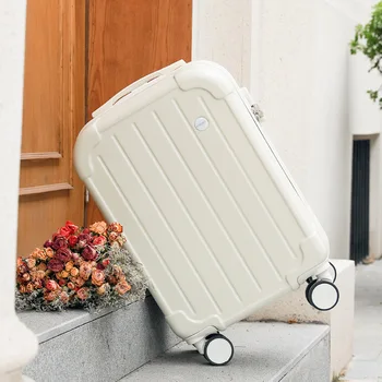 Пътен куфар с малка чанта, дамски количка за багаж на безшумни колела, чанта за количка, студентски мода, лек багаж