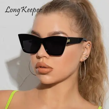 Модни Квадратни Слънчеви Очила Дамски Реколта Котешко Око Марка Дизайнерски Дамски Слънчеви Очила Ретро Черни Очила Cateye Oculos De Sol Feminin
