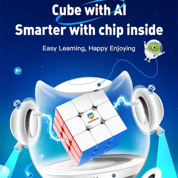 GAN Cube 3x3 Monster Go GAN MG 3x3x3 AI Smart Cube GAN Cubo Професионален Магически Куб 3x3x3 Speed Cube ПРИЛОЖЕНИЕТО Smart Cube Подарък Играчка