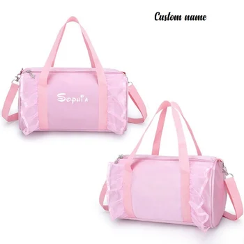 Персонални сладко чанта за балетни танци с потребителско име KidsTutu Dance Dress Bag, персонални водоустойчива чанта за момичета, спортни сакове за балерина
