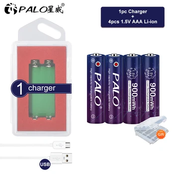 PALO 900mWh AAA от 1,5 Литиево-йонна акумулаторна Батерия AAA 1,5 акумулаторна батерия за дистанционно Управление Играчка лампа AAA Batery