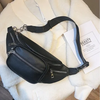Луксозен дамски поясная чанта от естествена кожа, черна дамска чанта за през рамото на веригата, дамски чанти-месинджър през рамо, чанта-тоут