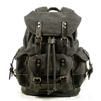 Мъжки ежедневни студентски чанта на рамото, раница за пътуване с голям капацитет, холщовая кожена чанта за катерене