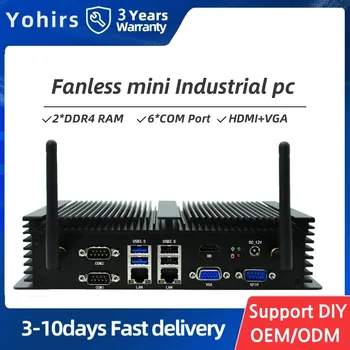 Yohirs Най-евтините Мини Индустриален КОМПЮТЪР Core i5 6200U 6300U i3 6100U 32G Ram DDR4 Поддръжка на SIM-карти Авто безвентиляторный Вграден Компютър