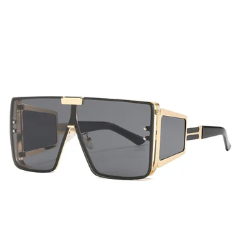 Реколта маркови дизайнерски квадратни слънчеви очила, дамски 2022, модни големи огледални слънчеви очила с наклон за мъже, ретро нюанси Oculos