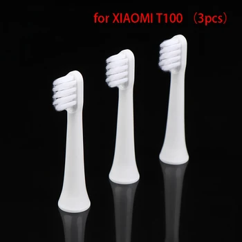 3 бр. звукова електрическа четка за зъби за XIAOMI T100 избелване меки вакуум сменяеми глави DuPont накрайник с чиста четка