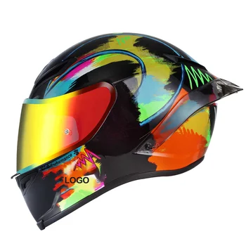 Мотоциклет шлем Писта с надпис върху цялото лице, графити, състезателни мотокрос каска за каране на мотоциклет, Casco De Motocicleta, четири сезона