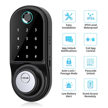Sasha Bluetooth Smart Lock Заключване на пръстови отпечатъци Електронна система за заключване Парола Ключ приложение за пръстови отпечатъци Четири отключване на приложение на Hristo Smart Home
