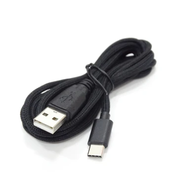 1.8 m линия за мишки, разменени здрав найлонов кабел за зареждане USB Type C от PVC за мишка и клавиатура, черен