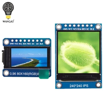 WAVGAT TFT дисплей 0,96 /1,3 инча IPS 7P SPI HD 65K пълноцветен LCD модул ST7735/ST7789 Drive IC 80*160 240*240 (Не OLED)