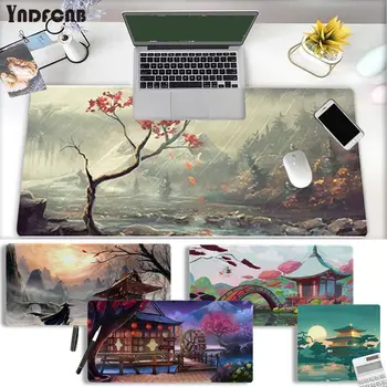 Забавен подложка за мишка с японския пейзаж, супер креативен INS приливи и отливи, голяма игри за размера на гейминг клавиатура за геймъри
