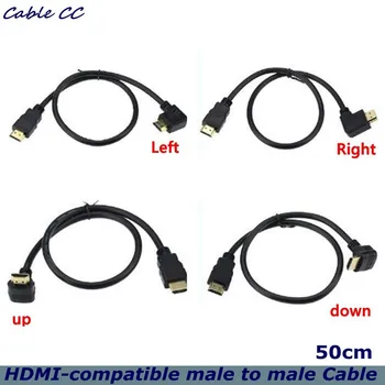 1080p HDMI-съвместим 1.4 A мъжки към HDMI нагоре и надолу по левия и десния ъгъл 90 градуса штекерный HD-удължител, съвместим с HDMI
