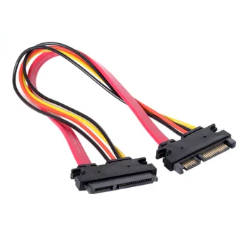 CY SATA III 3.0 7+15 22 Болт удължителен кабел за захранване и за пренос на данни SATA един мъж към една жена на 30 см, червени на цвят