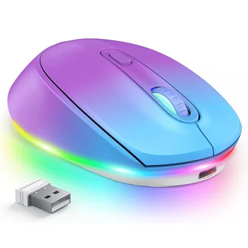 Безжична мишка BOW 2.4 G с led подсветка, безжична мишка, преносими безшумни акумулаторна безжична мишка
