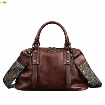 CFUN YA, Новост 2023, женствена чанта от естествена кожа, дамски луксозна чанта-месинджър за зрели, чанти през рамо, дамски ретро чанти