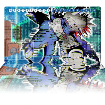 Мат Digimon Playmat метален Greymon син TCG CCG игра игра на карти мат аниме подложка за мишка настолен мат игрови аксесоари Безплатен чанта