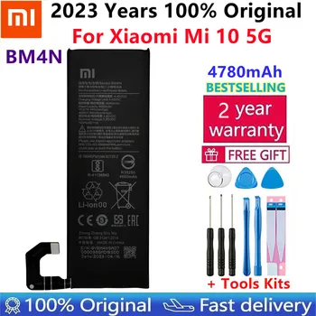 100% Истински заместител на оригиналния телефон, батерия BM4N капацитет 4780 ма за Xiaomi Mi 10, батерии 5G Mi10 Bateria 