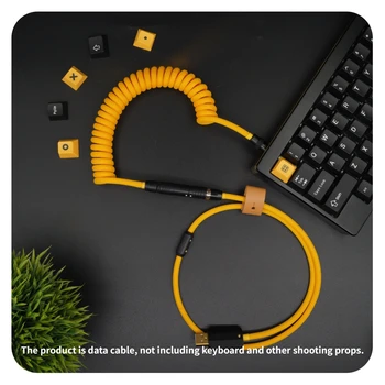 GeekCable Pole shark чисто ръчно изработени потребителската компютърна клавиатура кабел за предаване на данни задната въздушна вилка черно хардуер электрофоретический жълт