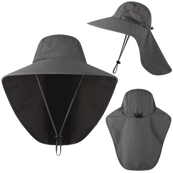 Солнцезащитная шапка с широка периферия, сгъване, за алпинизъм, риболов, рибар, солнцезащитная защита за шията, унисекс, панама