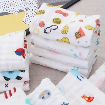 Шестислойное выстиранное марлевое квадратна кърпа, Памучен квадратни носните кърпички за бебето