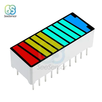 10 сегментен 4-цветен led индикатор за нивото на зареждане на батерията, индикаторът за захранване, модул за индикация на Червен Жълт зелен син многоцветен показател 5 В