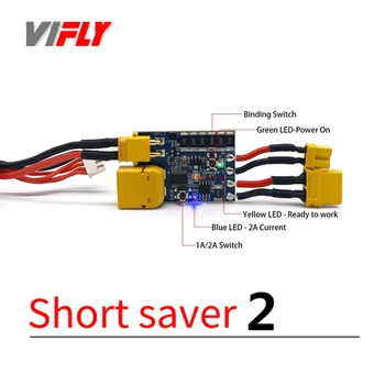 VIFLY ShortSaver 2 Интелектуалния Ограничител на дим Бутон за Включване Електронен предпазител За Предотвратяване на късо съединение работен ток 2-6 S XT30 TX60