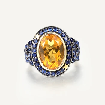 GEM'S BALLET нео-готически дизайн, антикварное пръстен, сега сребро 925 проба, изискани бижута, реколтата, пръстени оригиналния дизайн за жени