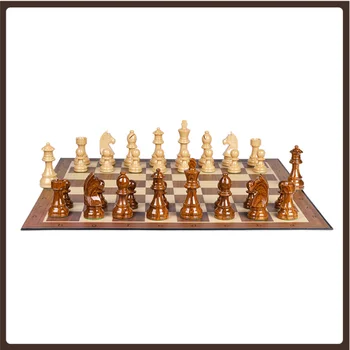 Фигурите Big Staunton, утяжеленные дърво класически фигури в ретро стил, професионален турнир, кралят и кралицата, шахматни пешки Ajedrez