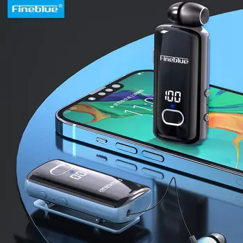 Слушалки Fineblue F580 Lavalier Business с Bluetooth 5.3, време на работа в режим на разговори 12 часа, led Цифров дисплей Безжични Слушалки с шумопотискане