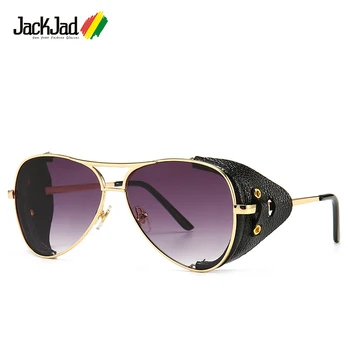 JackJad 2020 Модни Vintage Слънчеви Очила-стил Пилот в стил steampunk, Кожен Страничния Панел, Фирмен Дизайн, Слънчеви Очила Oculos De Sol 2029