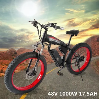 Електрически мотор 500 W 1000 W 13A 17,5 4,0 Ah Fat Tire Snow Beach Cruiser, планински велосипед от алуминиева сплав, електрически хибриден велосипед