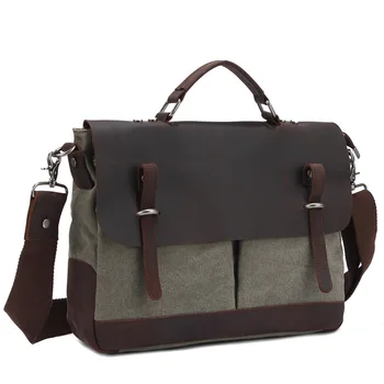 Модерен кожен платно мъжки портфейл, кожена чанта-месинджър, мъжка чанта през рамо, чанта-тоут, бизнес чанта